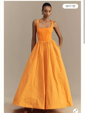 Anthropologie Vibrant Orange Maxi Dress